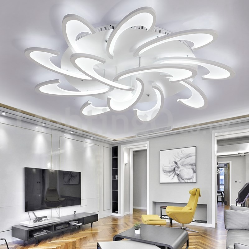 Plafoniera a filo moderna nordica con LED, 12 lampadine, 100 cm x 15 cm