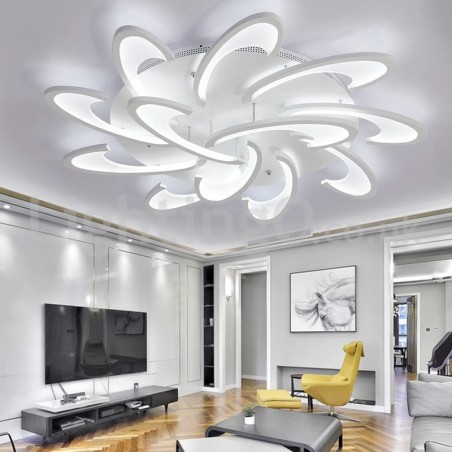 Plafoniera a filo moderna nordica con LED, 12 lampadine, 100 cm x 15 cm