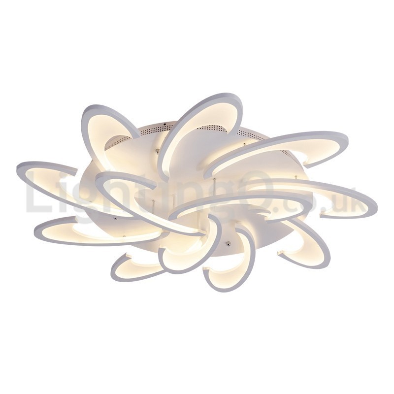 Plafoniera a filo moderna nordica con LED, 12 lampadine, 100 cm x 15 cm