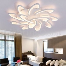 Plafoniera a filo moderna nordica con LED, 12 lampadine, 100 cm x 15 cm