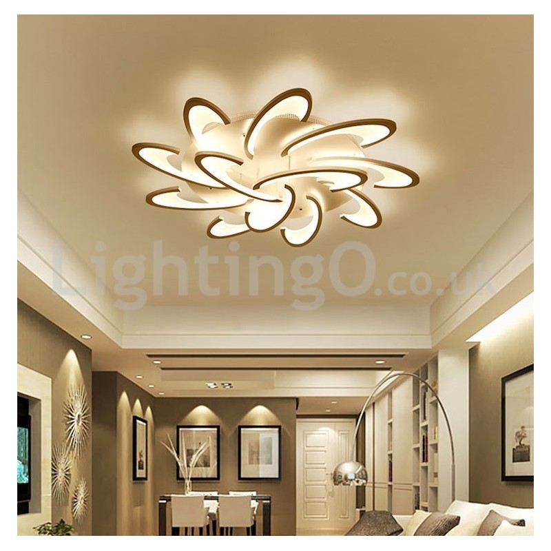 Plafoniera a filo moderna nordica con LED, 12 lampadine, 100 cm x 15 cm
