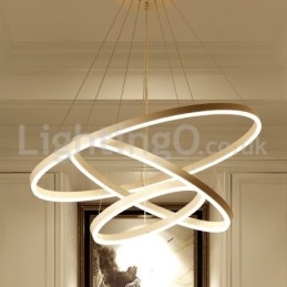 Lampada a sospensione moderna a tre cerchi con telecomando