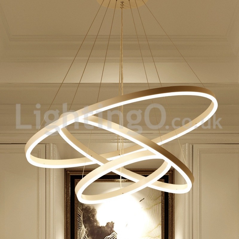 Lampada a sospensione moderna a tre cerchi con telecomando