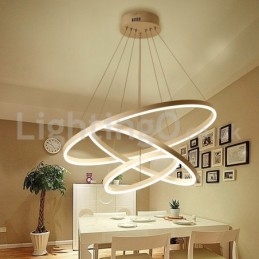 Lampada a sospensione moderna a tre cerchi con telecomando