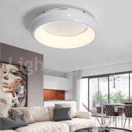Plafoniera rotonda a filo moderna in acrilico e acciaio inox, LED, 50 cm o 65 cm, 220V