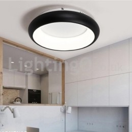 Plafoniera rotonda a filo moderna in acrilico e acciaio inox, LED, 50 cm o 65 cm, 220V