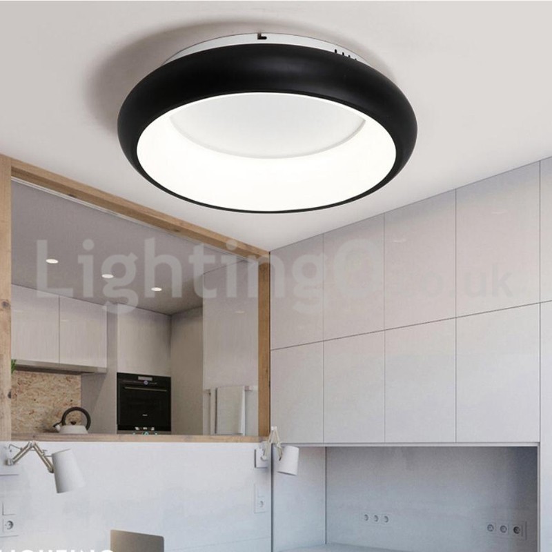 Plafoniera rotonda a filo moderna in acrilico e acciaio inox, LED, 50 cm o 65 cm, 220V