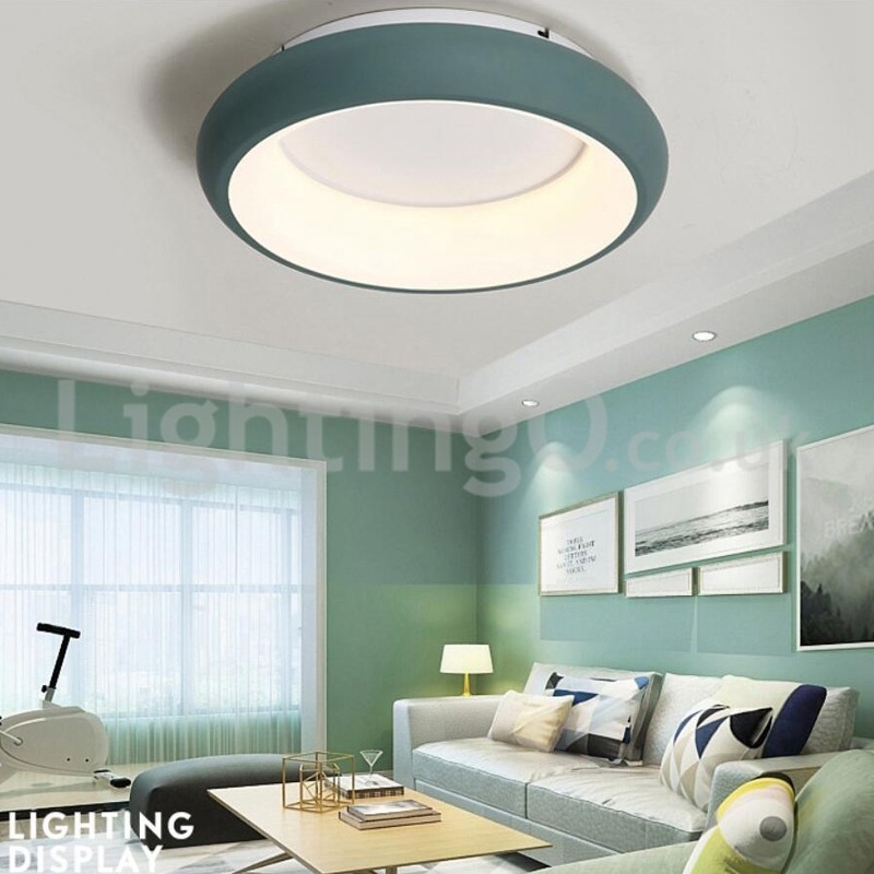 Plafoniera rotonda a filo moderna in acrilico e acciaio inox, LED, 50 cm o 65 cm, 220V