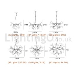 Lampadario moderno contemporaneo Fireflies 12 luci G4