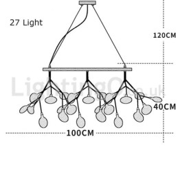 Lampadario moderno lucciole in vetro G4 27/36 luci