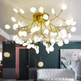 Firefly Plafoniera a filo moderna in vetro e acciaio inox, attacco G4