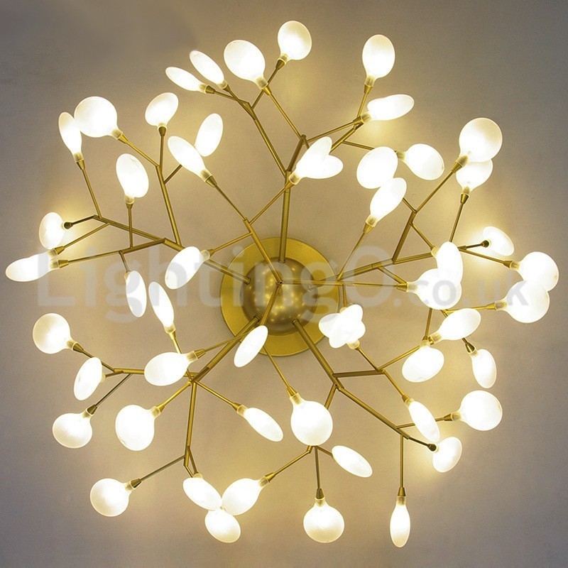 Firefly Plafoniera a filo moderna in vetro e acciaio inox, attacco G4