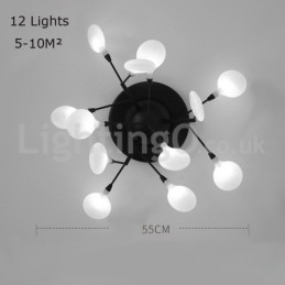 Firefly Plafoniera a filo moderna in vetro e acciaio inox, attacco G4