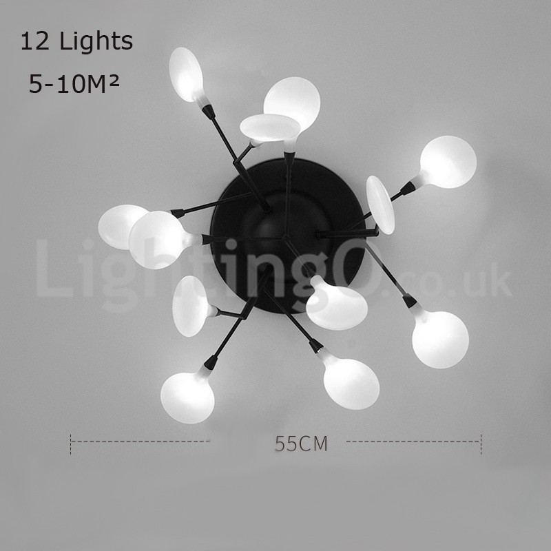 Firefly Plafoniera a filo moderna in vetro e acciaio inox, attacco G4