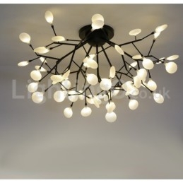 Firefly Plafoniera a filo moderna in vetro e acciaio inox, attacco G4