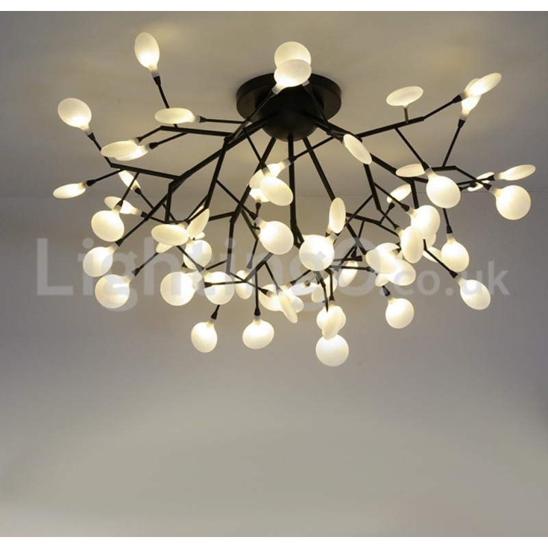 Firefly Plafoniera a filo moderna in vetro e acciaio inox, attacco G4