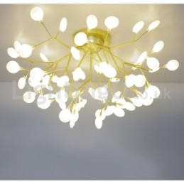 Firefly Plafoniera a filo moderna in vetro e acciaio inox, attacco G4