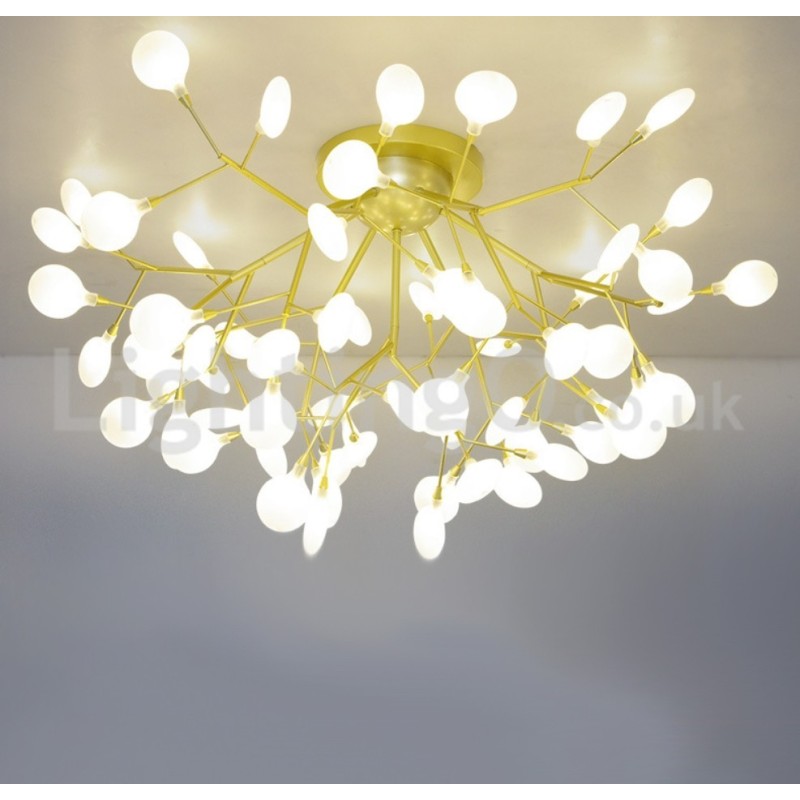 Firefly Plafoniera a filo moderna in vetro e acciaio inox, attacco G4