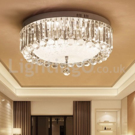 Plafoniera rotonda in cristallo a filo moderna con LED, 40 cm x 22 cm