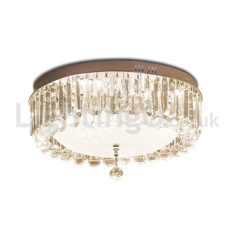 Plafoniera rotonda in cristallo a filo moderna con LED, 40 cm x 22 cm