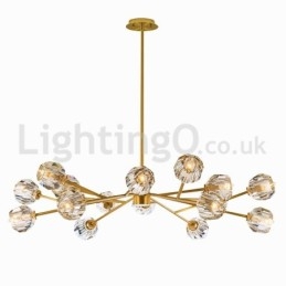 Lampadario moderno nordico in cristallo 12 luci E14 rame 220 V
