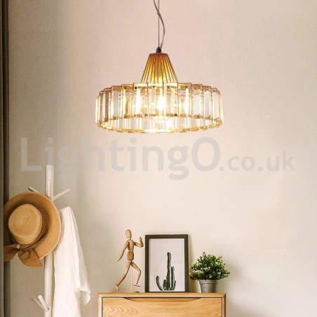 Lampada a sospensione nordica in cristallo a 1 luce E27
