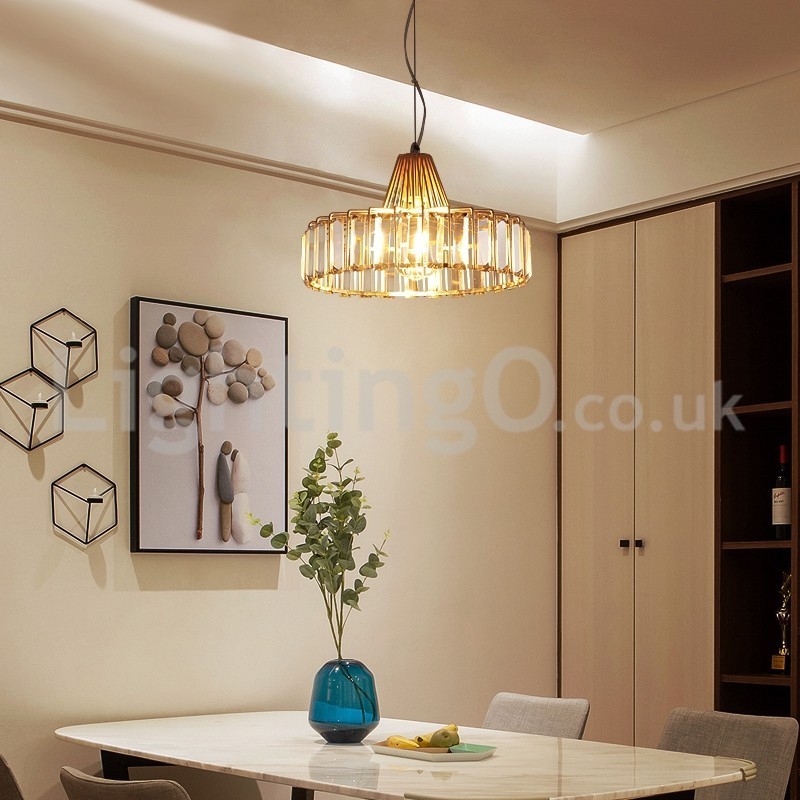 Lampada a sospensione nordica in cristallo a 1 luce E27
