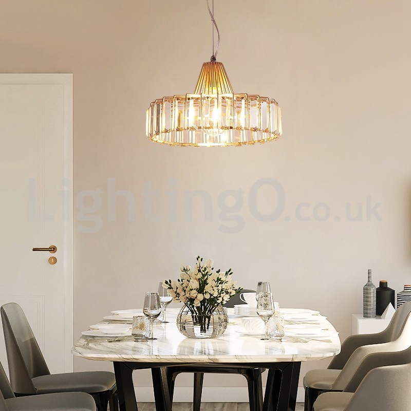Lampada a sospensione nordica in cristallo a 1 luce E27