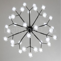 Lampadario nordico in vetro trasparente a forma di fagiolo, 33 luci G4, 85 x 45 cm