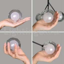 Lampadario nordico in vetro trasparente a forma di fagiolo, 33 luci G4, 85 x 45 cm