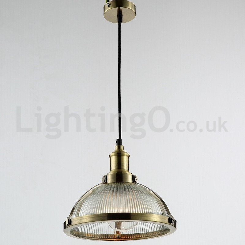 Lampada a sospensione industriale in acciaio inox, singolo punto luce, E27, Ø27 cm
