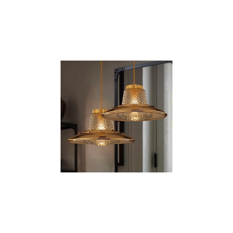 Lampadario a sospensione mini moderno contemporaneo in metallo e vetro