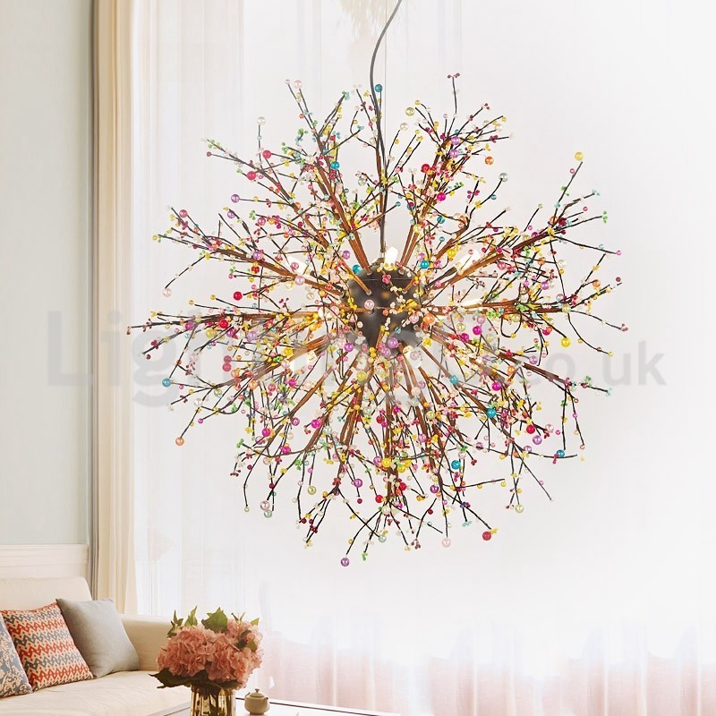 Lampadario nordico a forma di dente di leone colorato