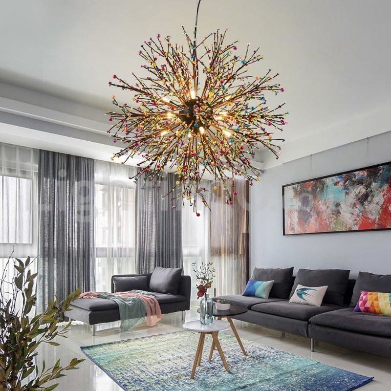 Lampadario nordico a forma di dente di leone colorato