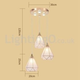 Lampada a sospensione moderna 1 o 3 luci E27 220 V cavo regolabile 1,2 m