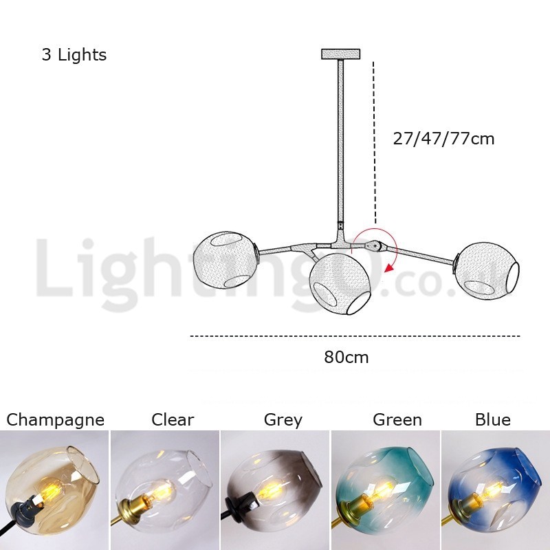 Lampadario moderno nordico in vetro Magic Bean