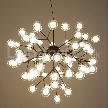 Lampadario moderno nordico in vetro a bolle, attacco G4, 9-63 luci