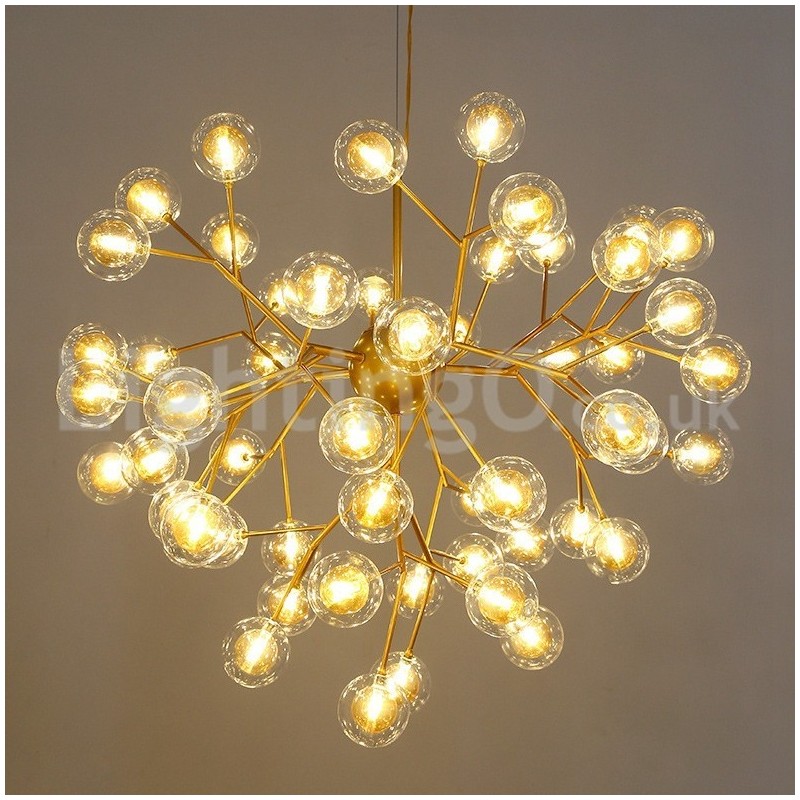 Lampadario moderno nordico in vetro a bolle, attacco G4, 9-63 luci