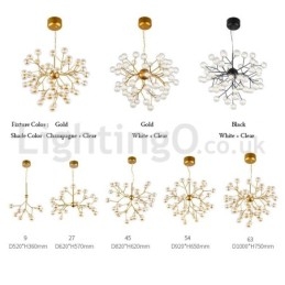 Lampadario moderno nordico in vetro a bolle, attacco G4, 9-63 luci