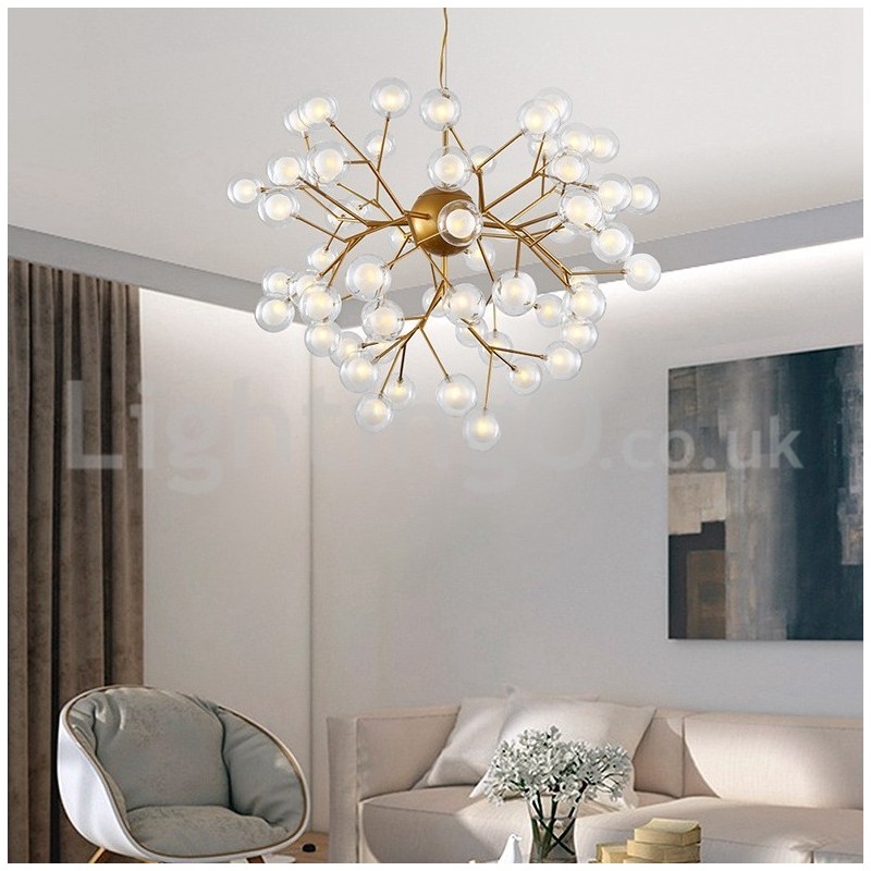 Lampadario moderno nordico in vetro a bolle, attacco G4, 9-63 luci