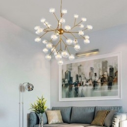 Lampadario moderno nordico in vetro a bolle, attacco G4, 9-63 luci