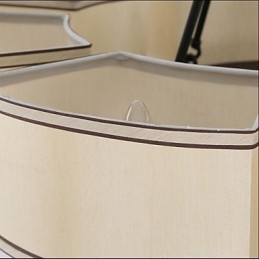 Lampadario cinese in ferro e rame, 6 luci, catena regolabile, nero e beige