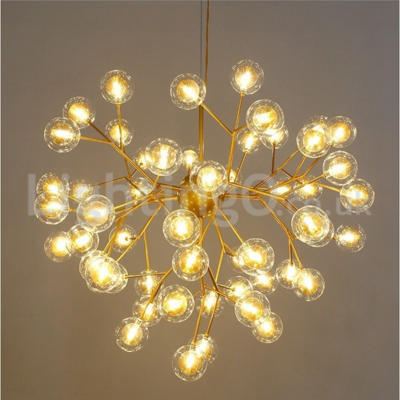 Lampadario moderno nordico in vetro a bolle, attacco G4, 9-63 luci
