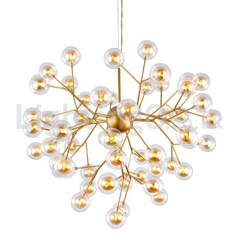 Lampadario moderno nordico in vetro a bolle, attacco G4, 9-63 luci