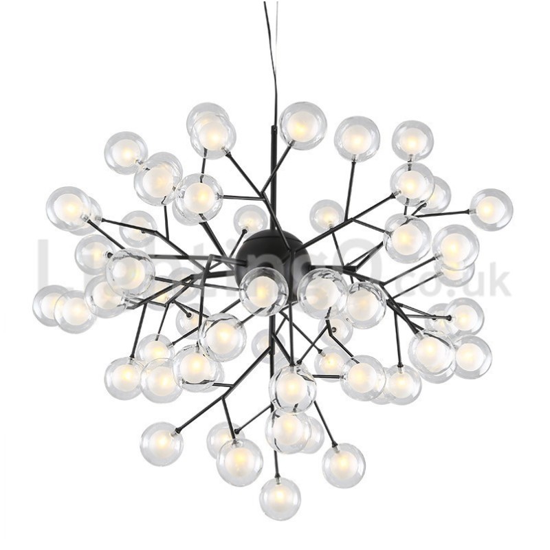 Lampadario moderno nordico in vetro a bolle, attacco G4, 9-63 luci