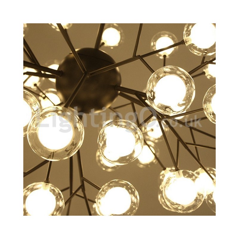 Lampadario moderno nordico in vetro a bolle, attacco G4, 9-63 luci