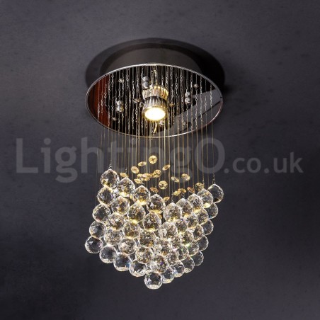 Lampadario da soffitto moderno in cristallo K9, 1 luce, LED integrato