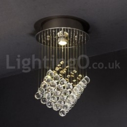 Lampadario da soffitto moderno in cristallo K9, 1 luce, LED integrato