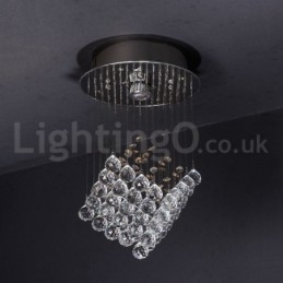 Lampadario da soffitto moderno in cristallo K9, 1 luce, LED integrato
