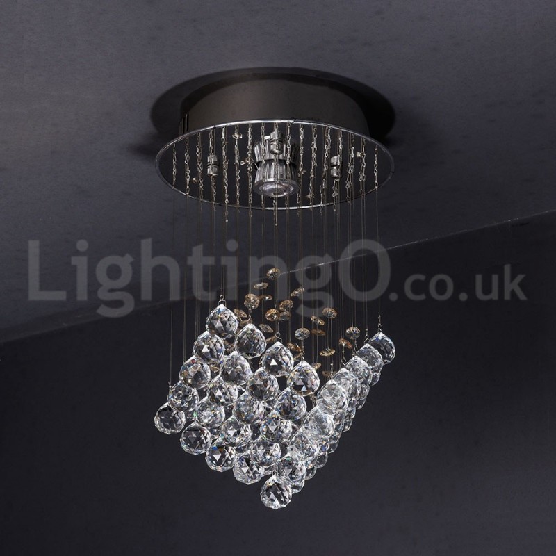 Lampadario da soffitto moderno in cristallo K9, 1 luce, LED integrato